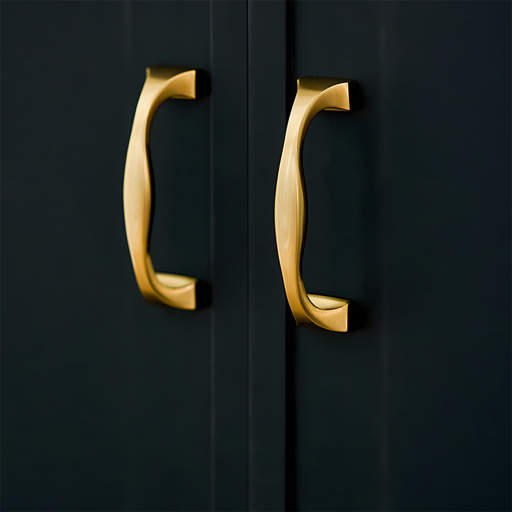Antique Brass Finish Traditional Styled Cabinet Bow Handles