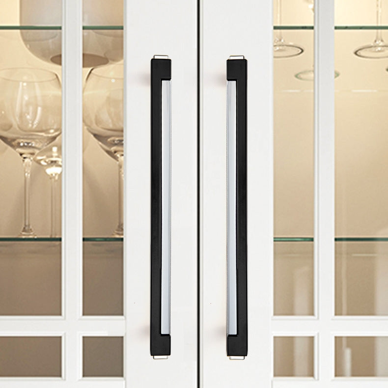 Black & Chrome Zinc Alloy Square Kitchen Cupboard Handles
