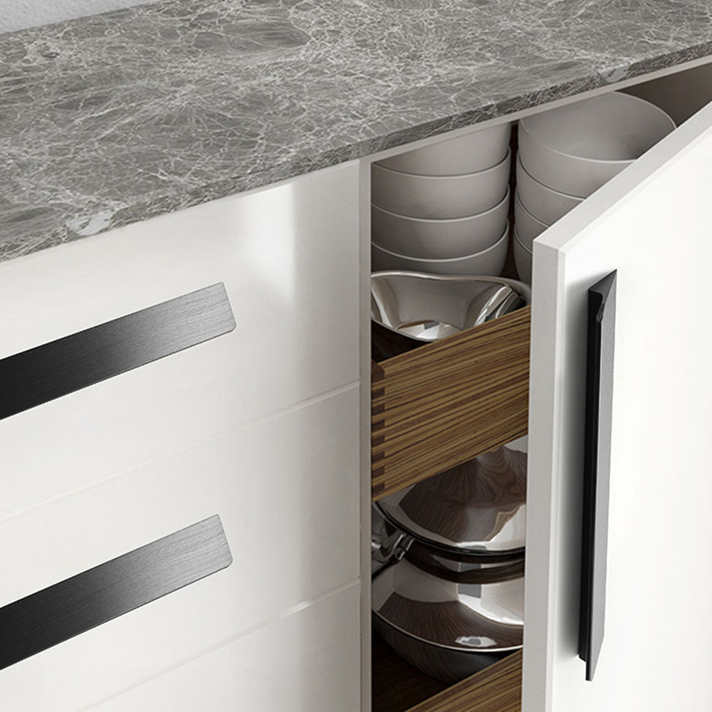 Black Modern Classic Invisible Cabinet Edge Pulls for Kitchen