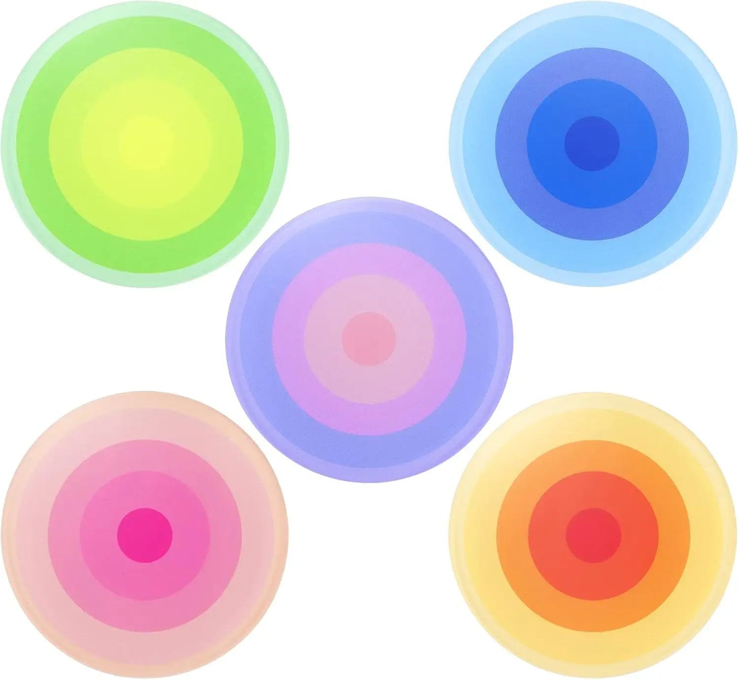 5 Pack Acrylic Anti-Slip Gradient Color Coaster