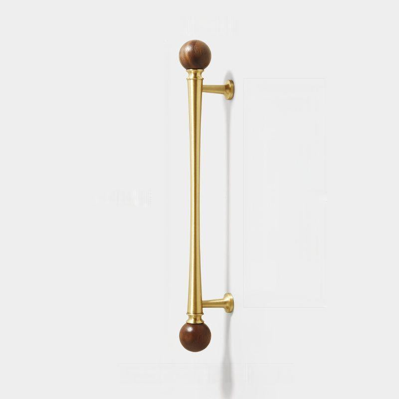 Vintage Walnut Brass Gold Cabinet Drawer Handles