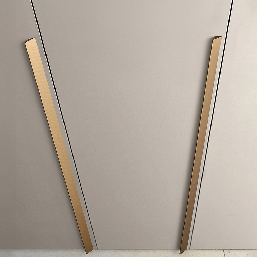 Brushed Gold Modern Invisible Cabinet Edge Pulls for Drawers
