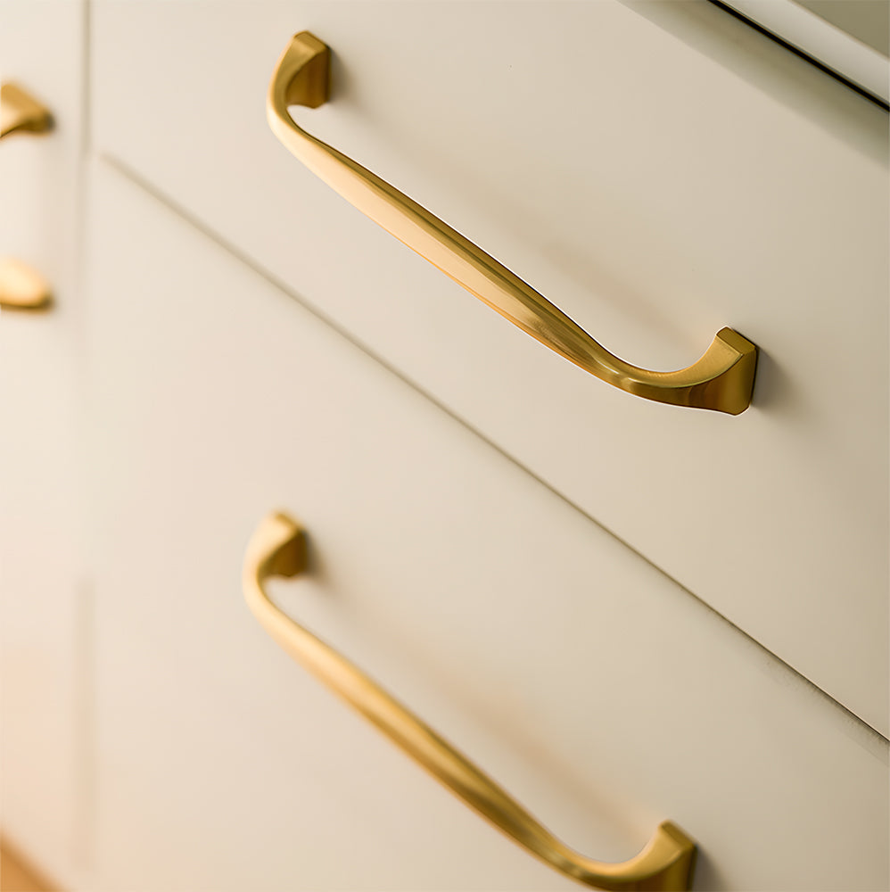 Antique Brass Finish Traditional Styled Cabinet Bow Handles