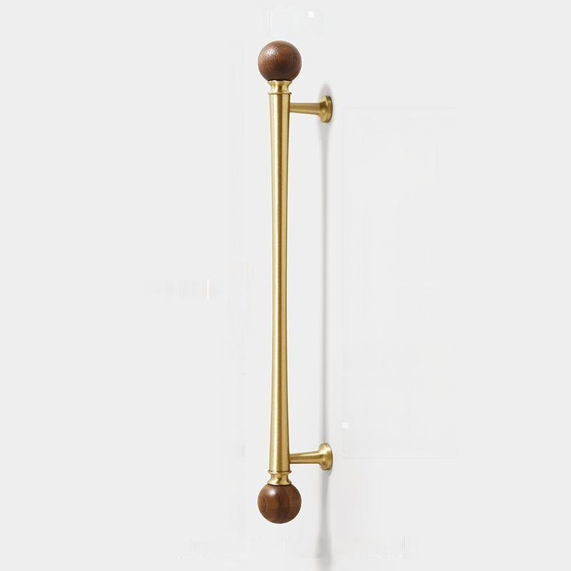Vintage Walnut Brass Gold Cabinet Drawer Handles