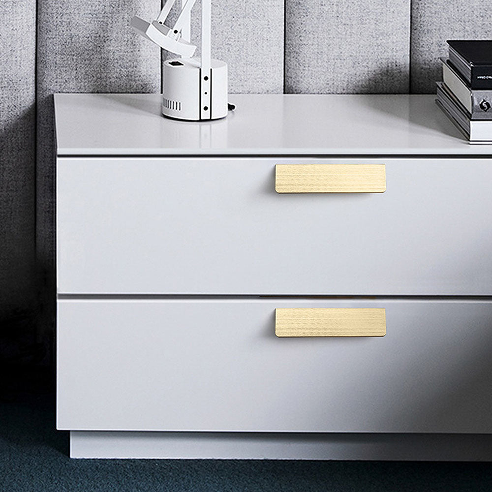 Brushed Gold Modern Invisible Cabinet Edge Pulls for Drawers
