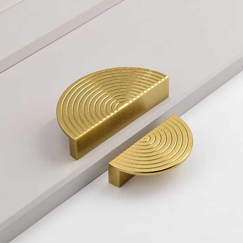 Gold Semi-Circular Aluminum Alloy Kitchen Cabinet Door Handles