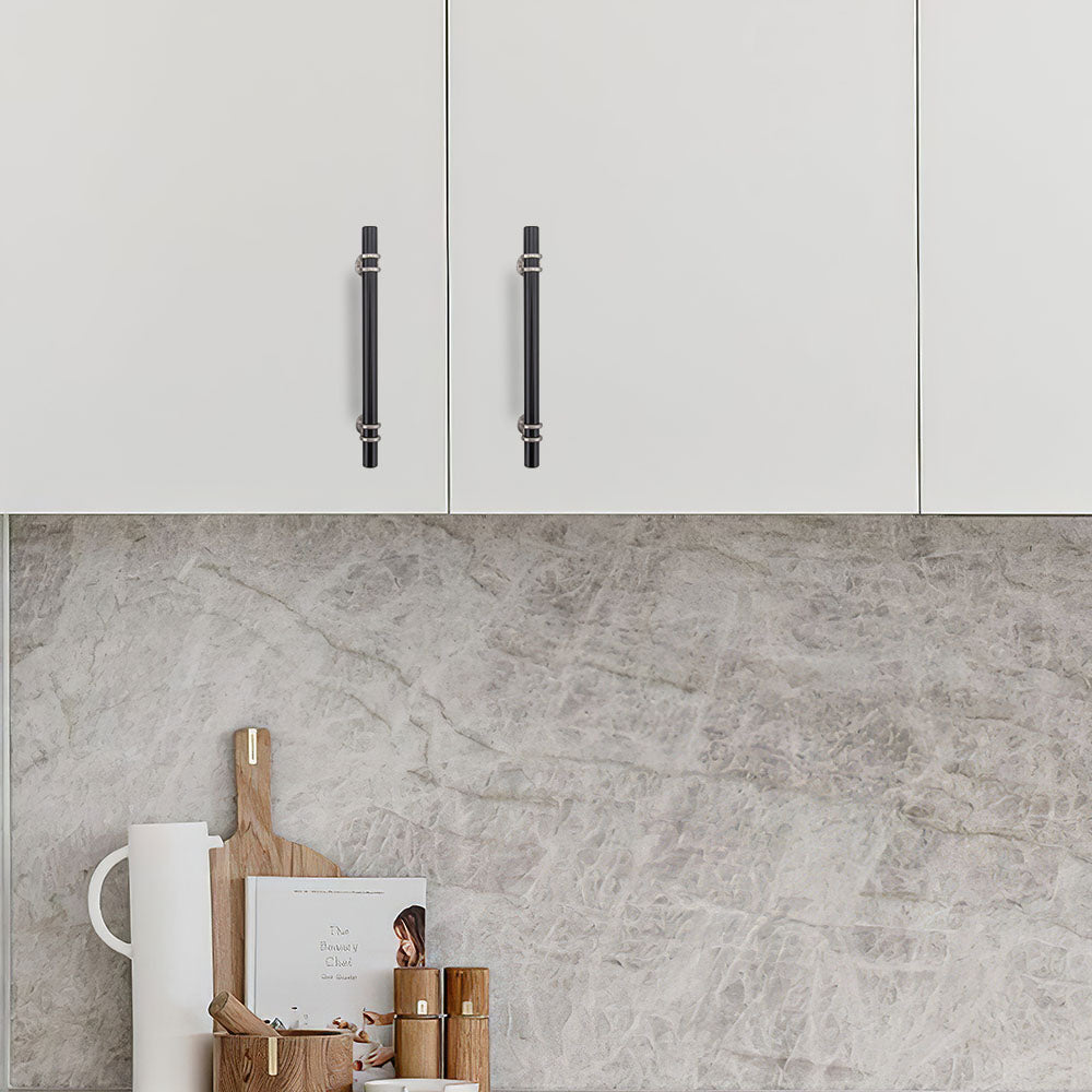 Black Silver Zinc Alloy Fashion Kitchen Cabinet Handles