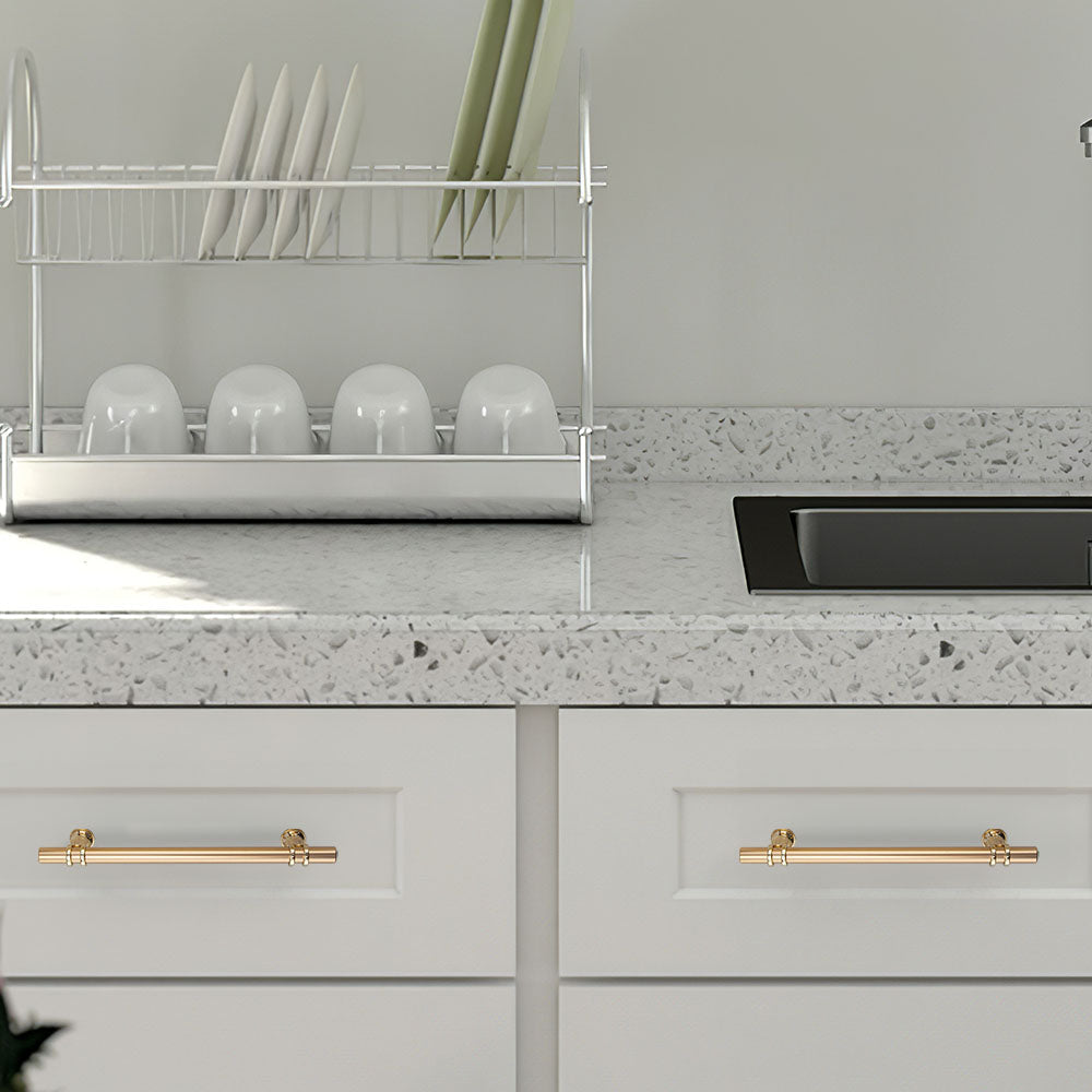 Gold Zinc Alloy European Style Cabinet Pull Handles for Kitchen