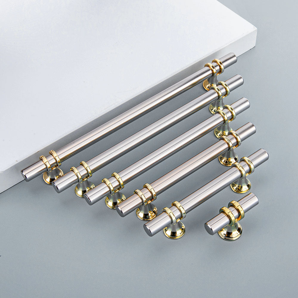 Silver Gold Zinc Alloy Cabinet Drawer Bar Pull Handles