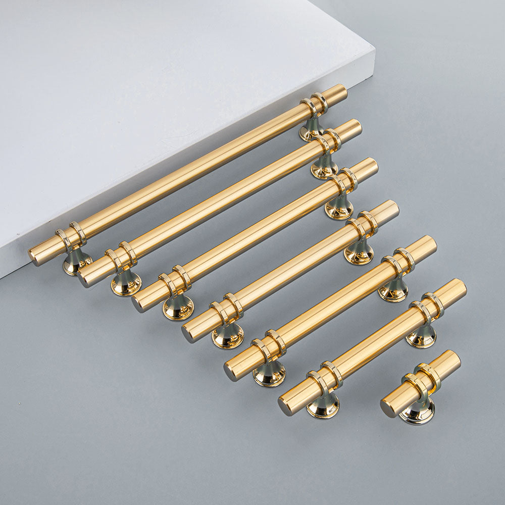 Gold Zinc Alloy European Style Cabinet Pull Handles for Kitchen