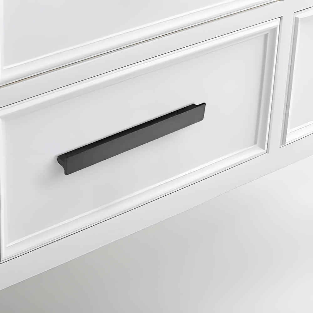 Matte Black Rectangle Shape Kitchen Cabinet Drawer Handles