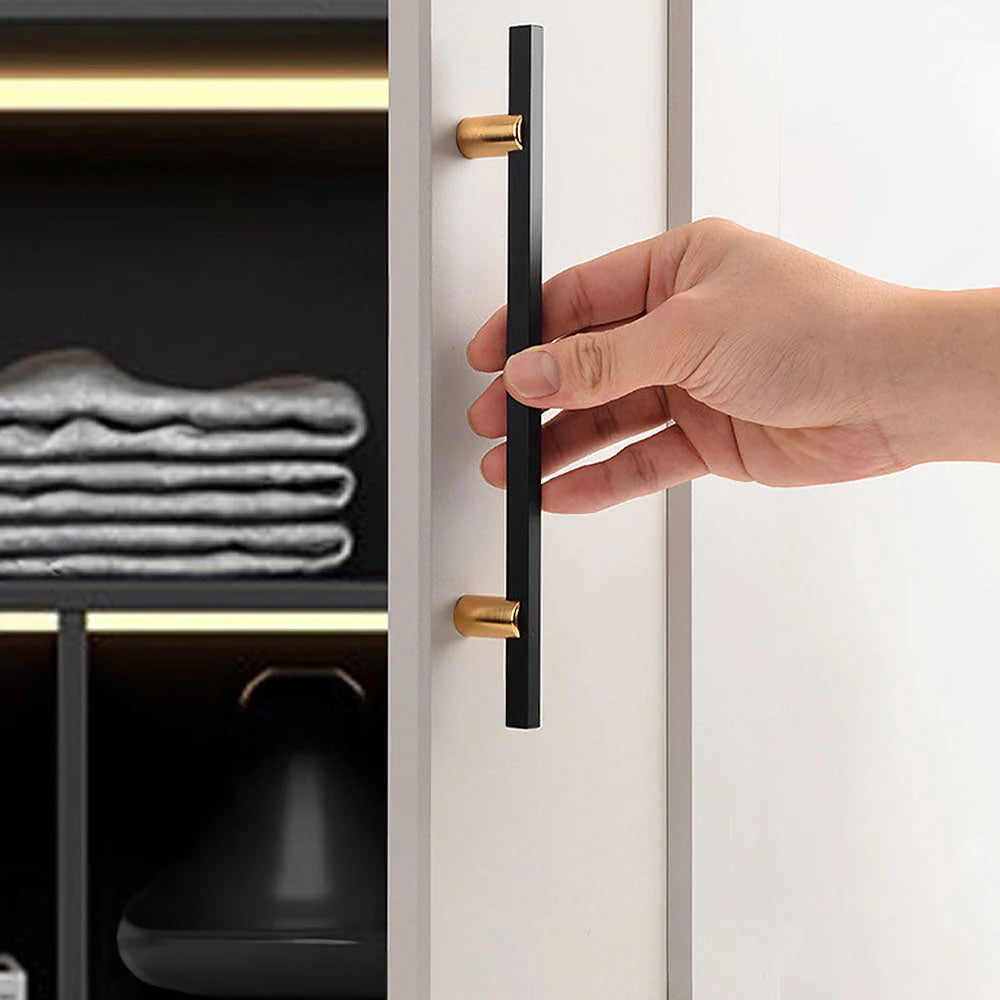 Black Gold Aluminum Alloy Handle for Kitchen and Bathroom Cabinets