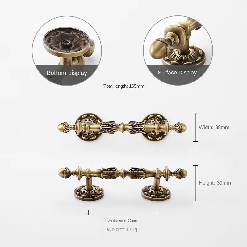 Antique Bronze French Luxury Cabinet Handles and Knobs Vintage Door Pulls