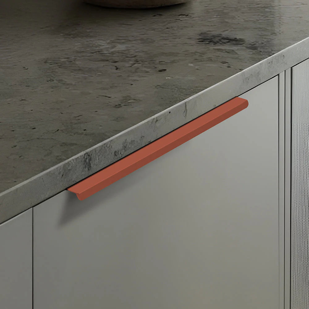 Orange Aluminium Kitchen Cabinet Profile Edge Pull Handles