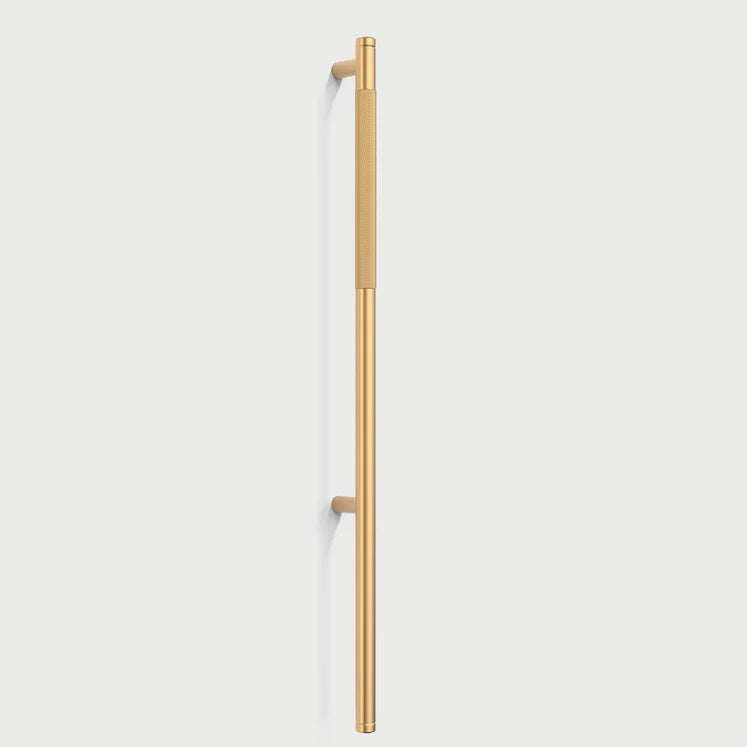Gold Aluminum Knurled Bar Kitchen Cabinet Pull Handles