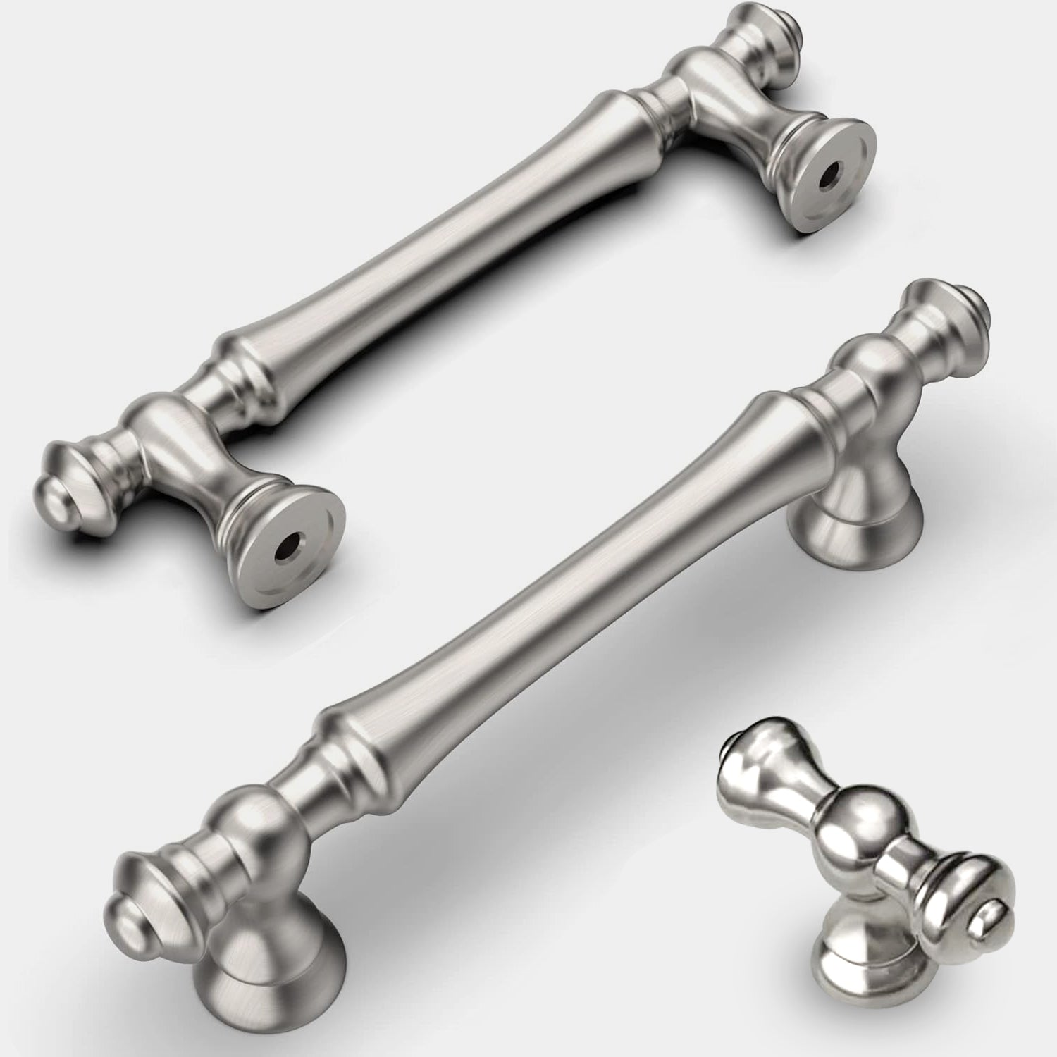 Silver Polished Bar Cabinet Drawer Pull Handles For Kitchen