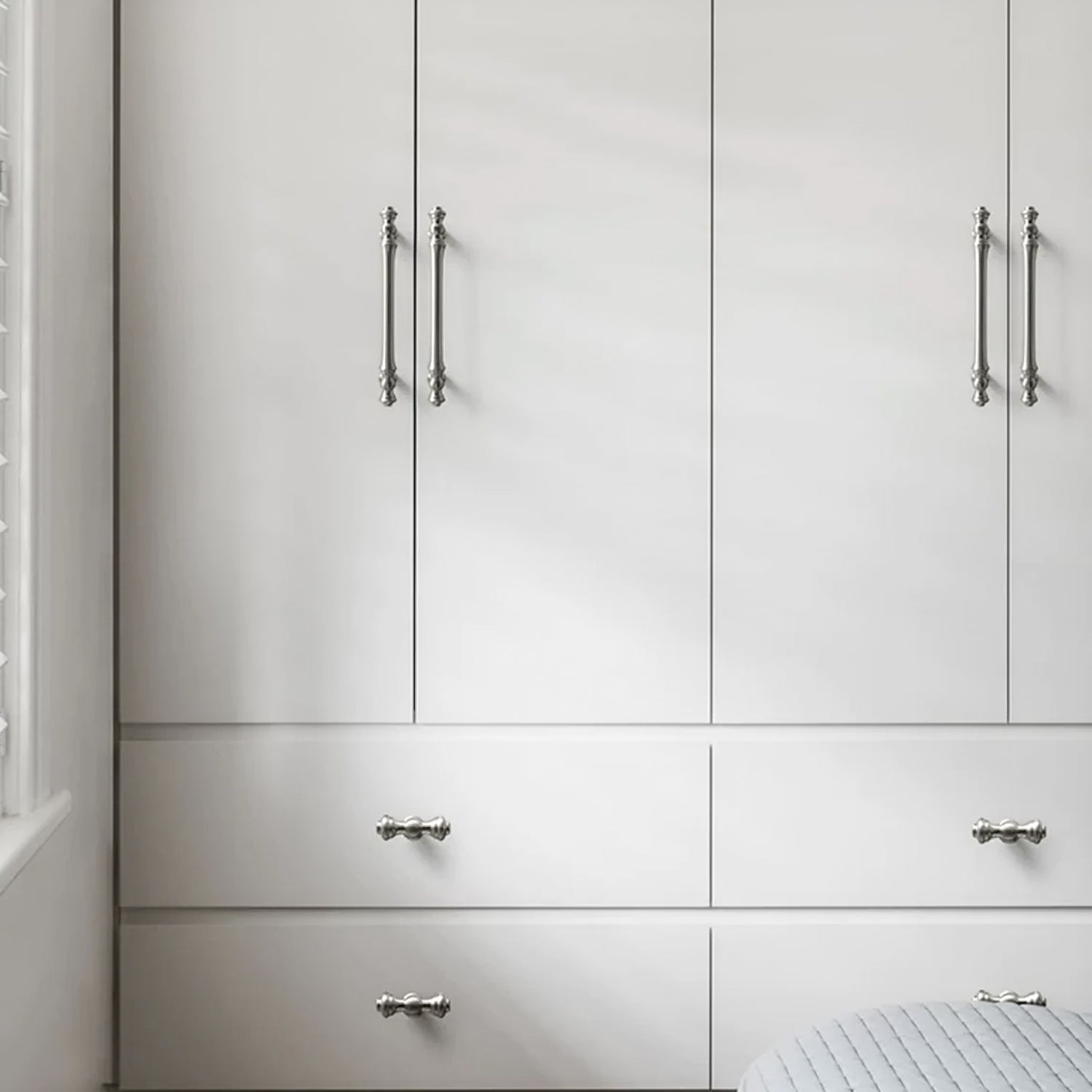 Silver Polished Bar Cabinet Drawer Pull Handles For Kitchen