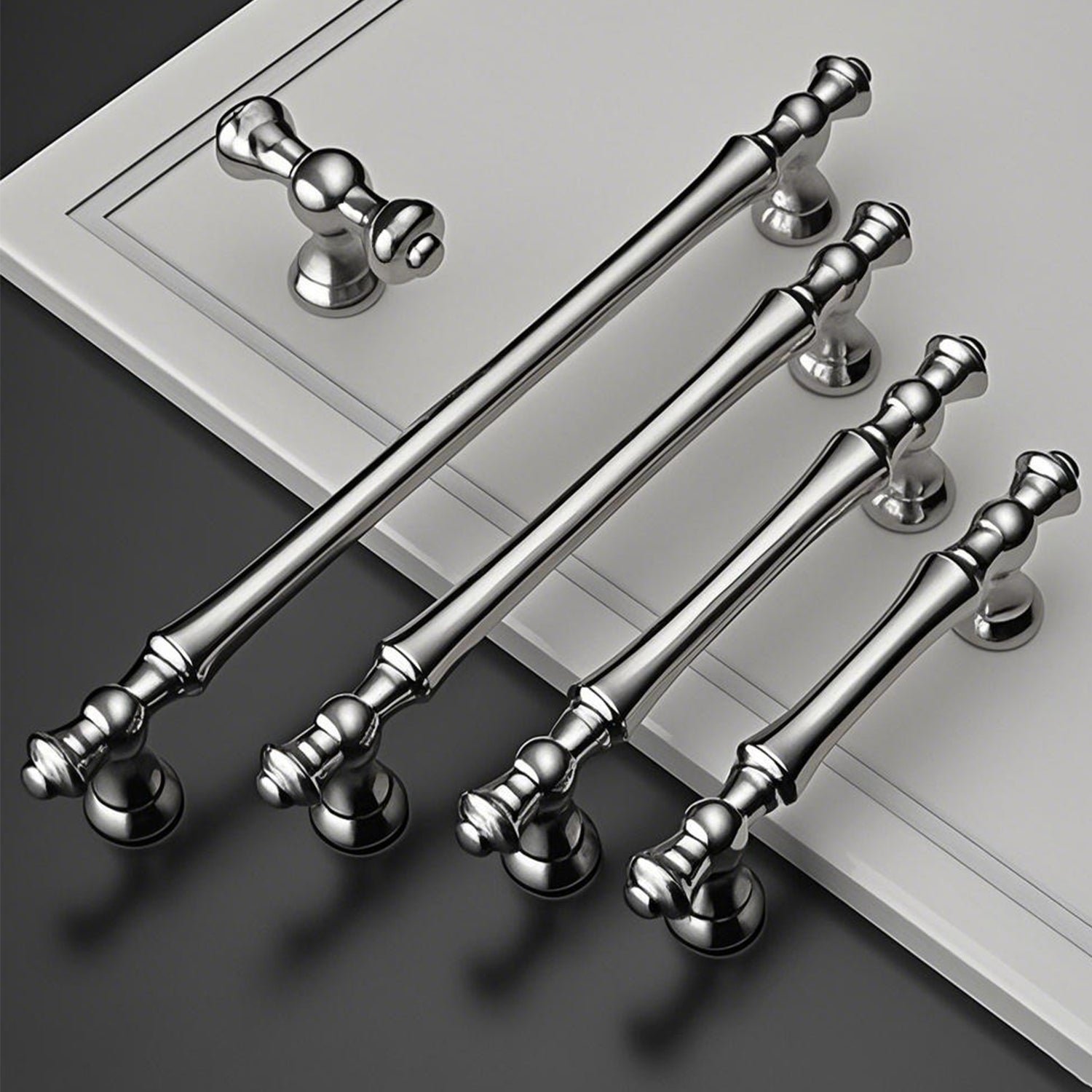Silver Polished Bar Cabinet Drawer Pull Handles For Kitchen