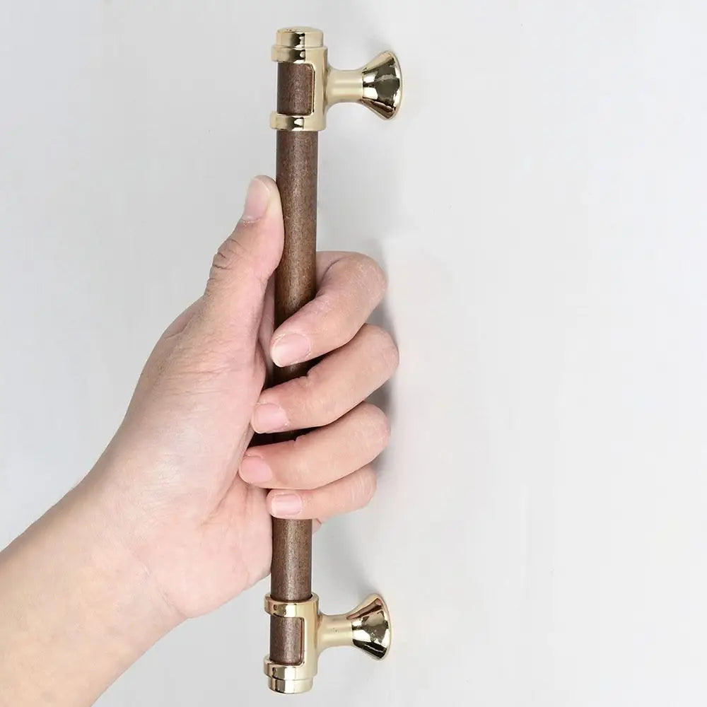 Solid Walnut Cabinet Handles Durable Wooden Drawer Pulls