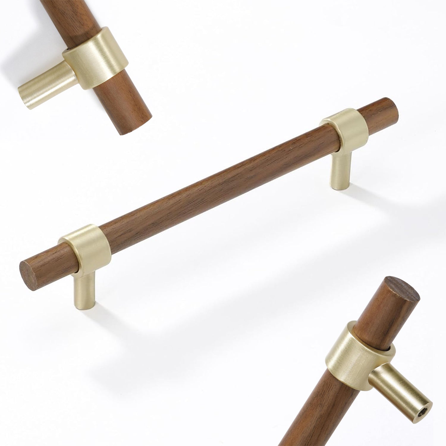 Vintage Wooden Brass Kitchen Cabinet Pulls And Handles