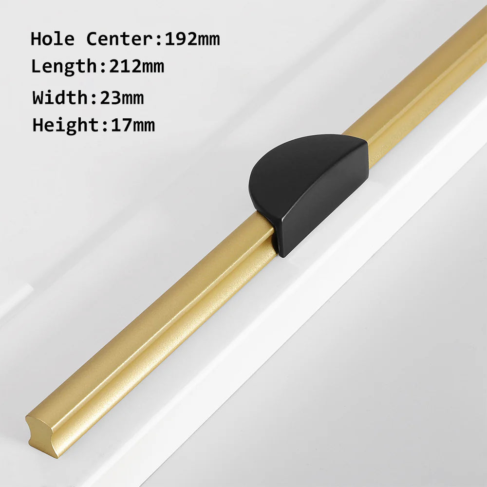 Gold Black Stain Finish Semicircle Shape Cabinet Drawer Handles Pulls