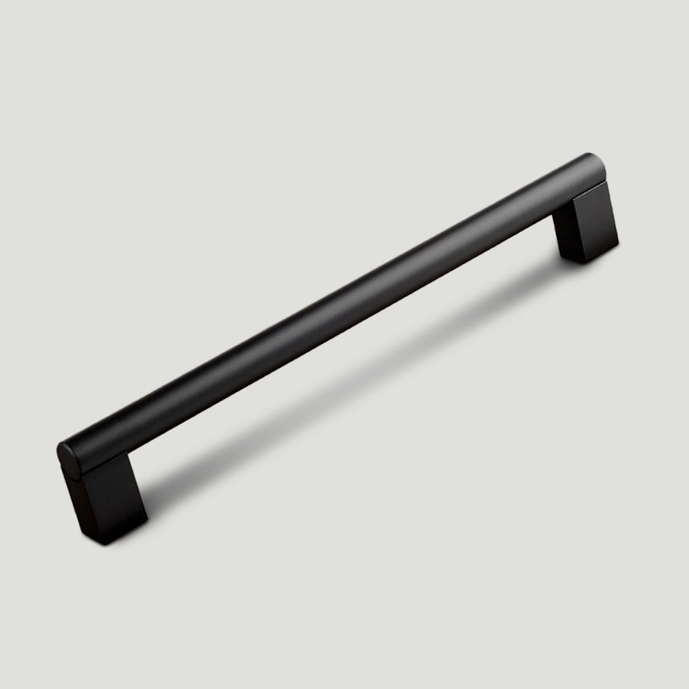 Minimalist Matte Black Finish Aluminum Cabinet Handles For Kitchen
