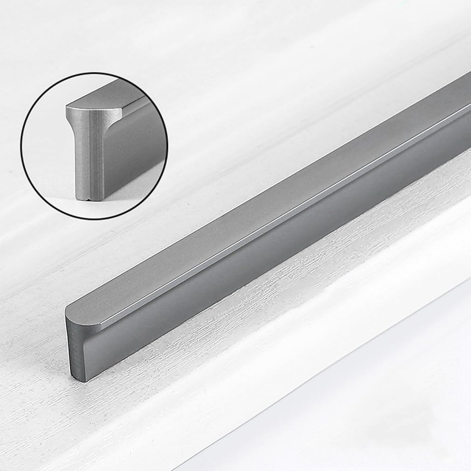 Dark Grey Aluminum Alloy Bedroom Drawer Handles Pulls