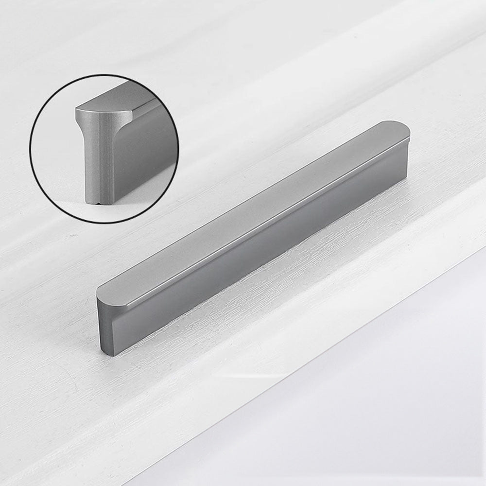 Dark Grey Aluminum Alloy Bedroom Drawer Handles Pulls