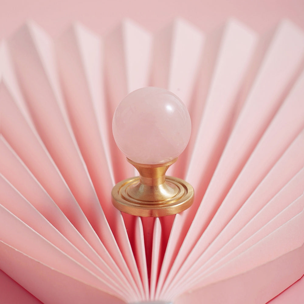 Luxury Pink Crystal Brass Wardrobe Cabinet Pull