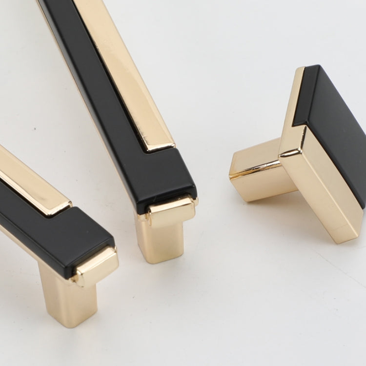 Black & Gold Zinc Alloy Square Kitchen Cupboard Handles