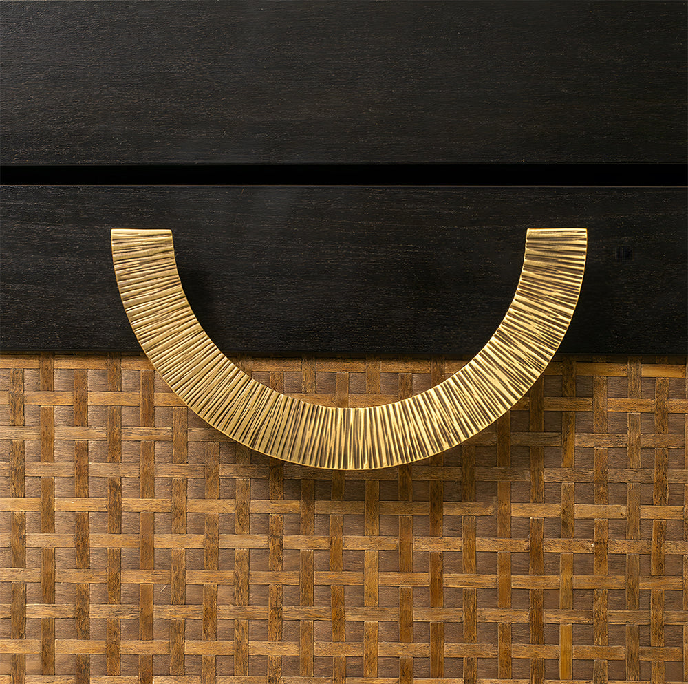Antique Brass Semi Circle Textured Cabinet Handles