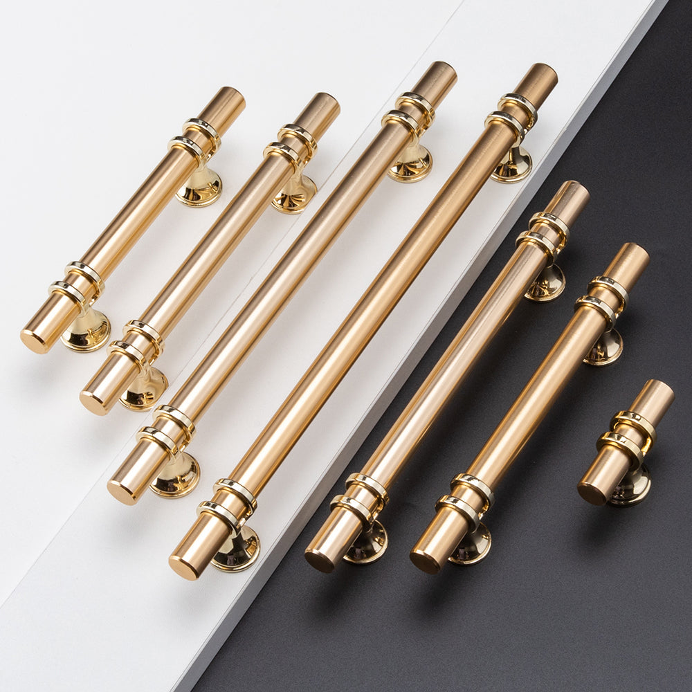 Gold Zinc Alloy European Style Cabinet Pull Handles for Kitchen