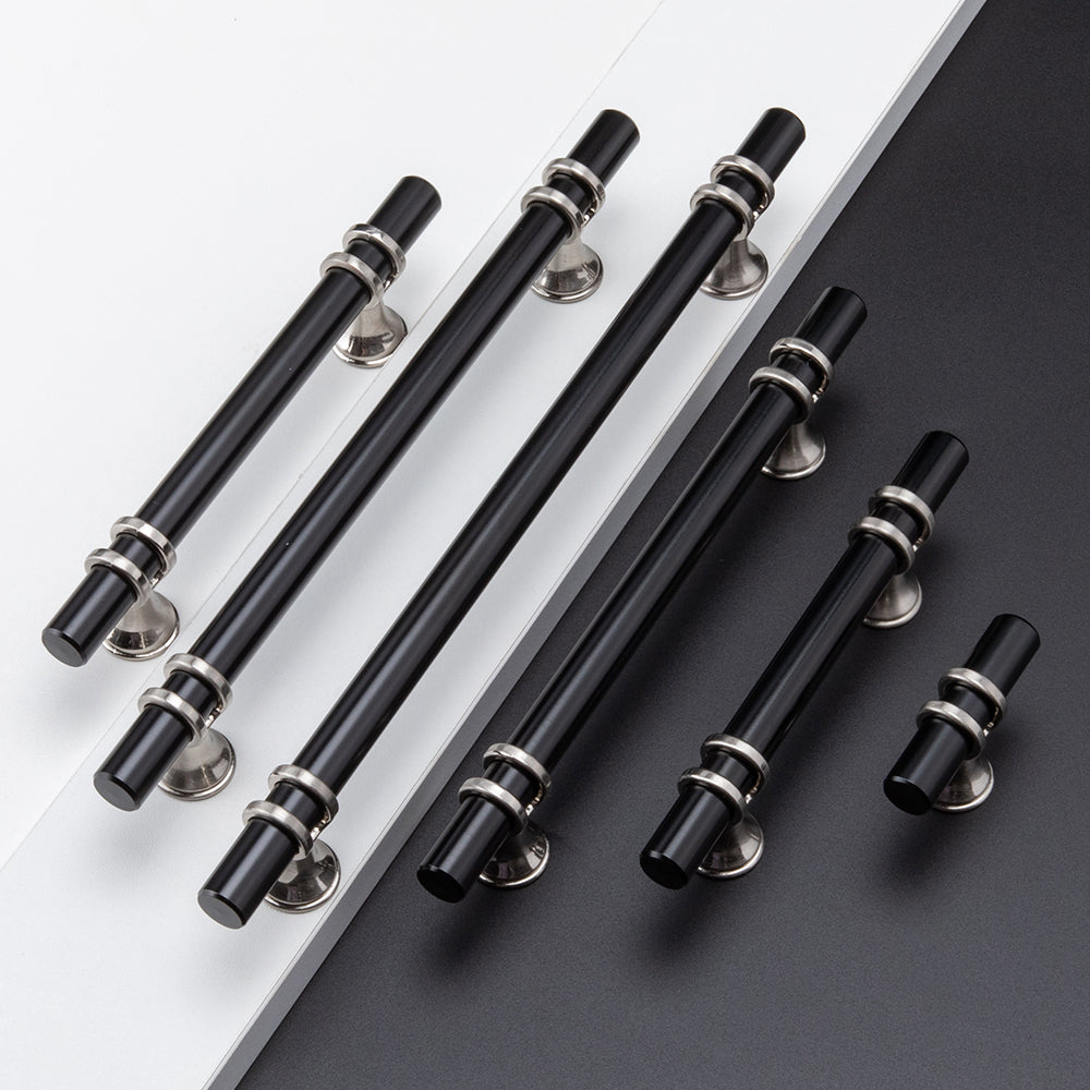 Black Silver Zinc Alloy Fashion Kitchen Cabinet Handles