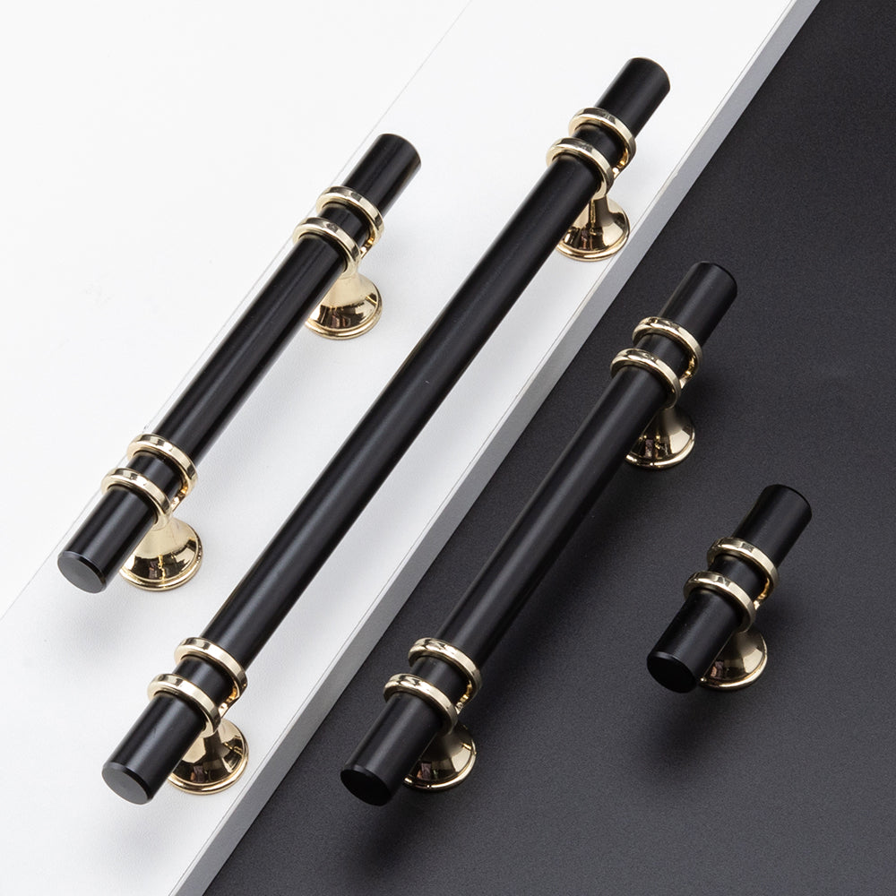 Black Gold Zinc Alloy Kitchen Bar Handles For Cabinets