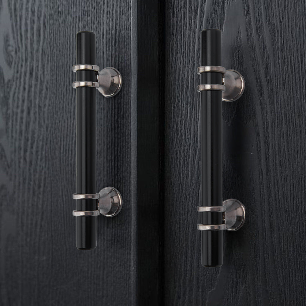 Black Silver Zinc Alloy Fashion Kitchen Cabinet Handles