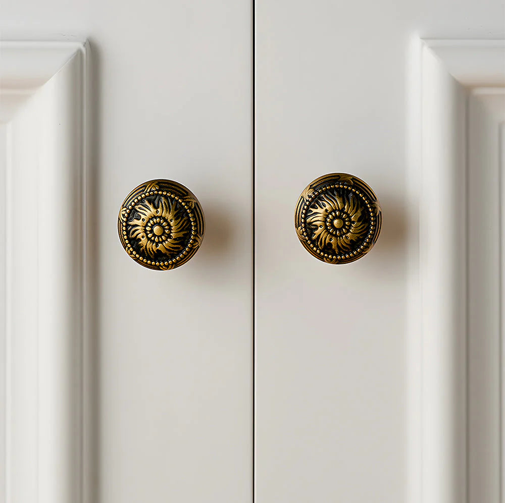 American Bronze Finish Victorian Style Round Kitchen Cabinet Knobs