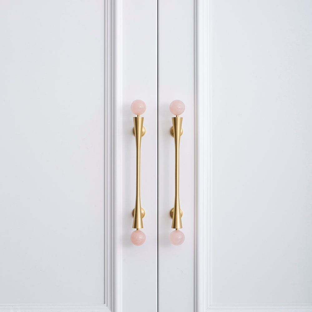 Luxury Pink Crystal Brass Wardrobe Cabinet Pull