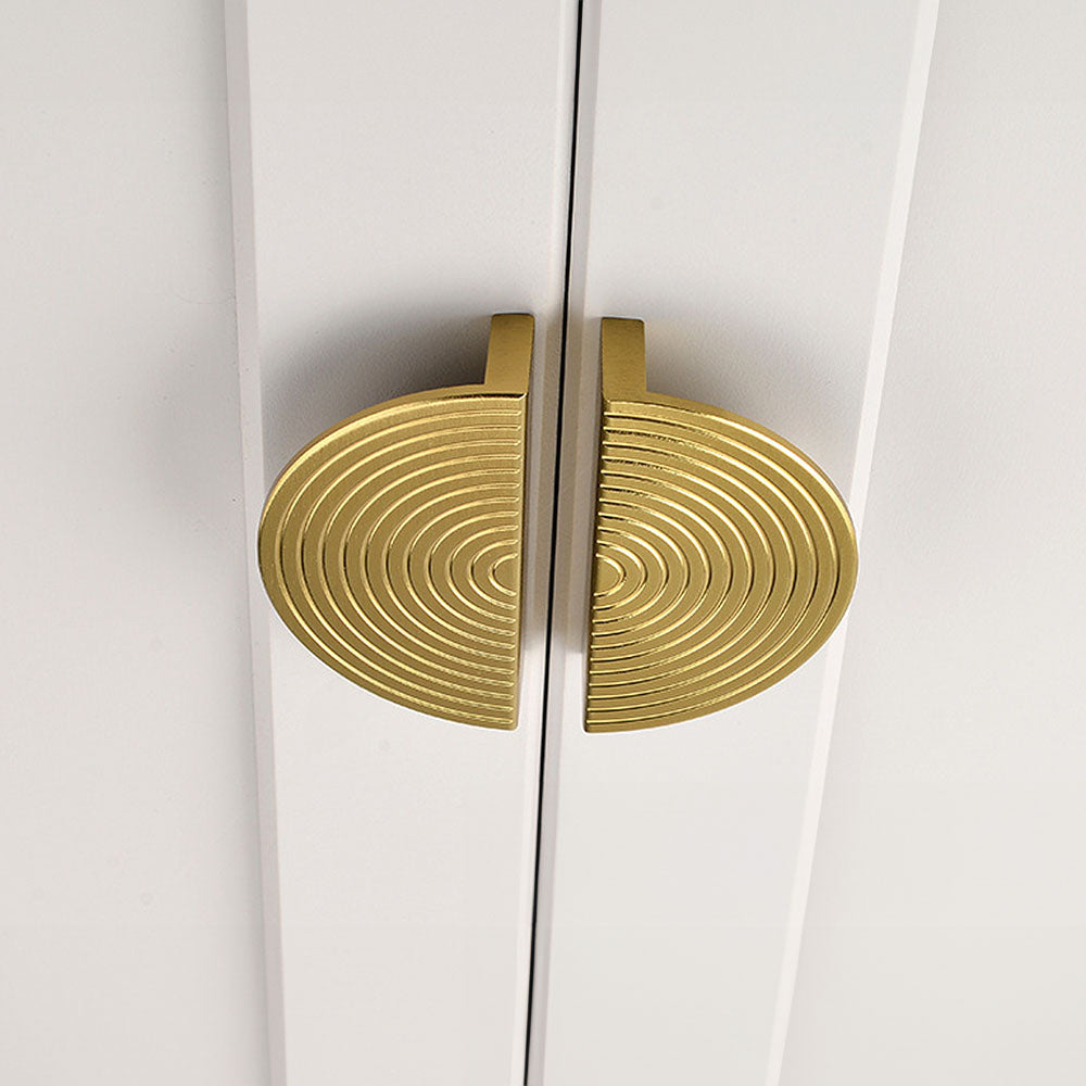 Gold Semi-Circular Aluminum Alloy Kitchen Cabinet Door Handles
