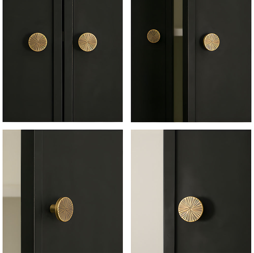 Antique Brass Semi Circle Textured Cabinet Handles