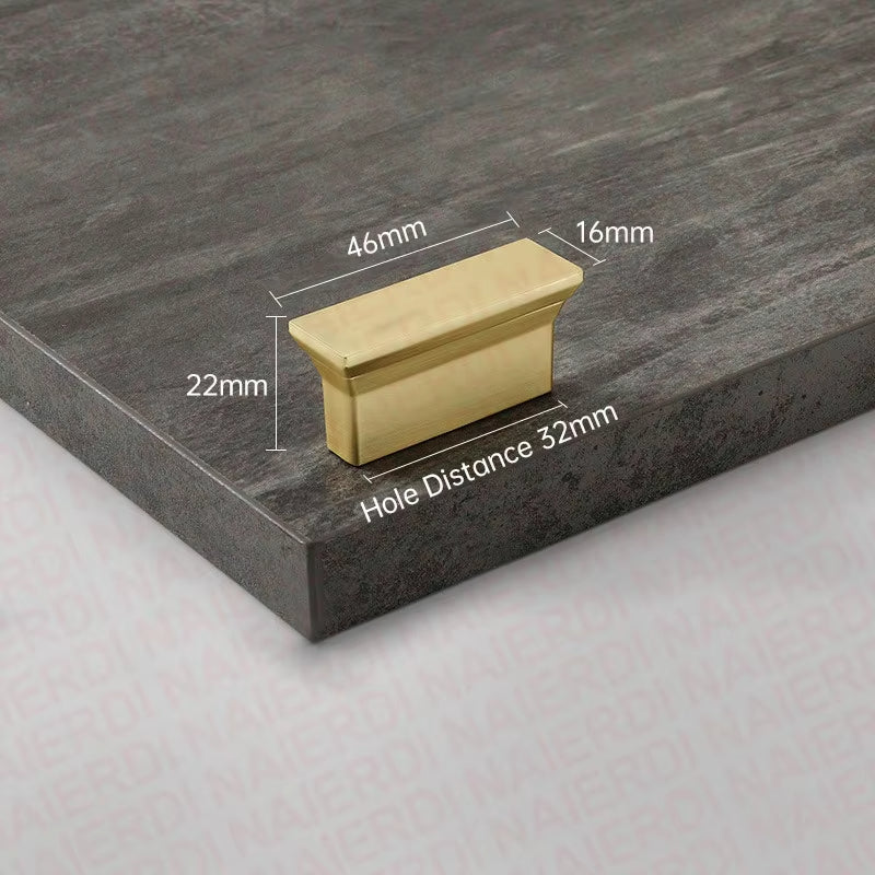 Brushed Gold Zinc Alloy Trapezoid Cabinet Handles Wardrobe Cupboard Drawer Pulls
