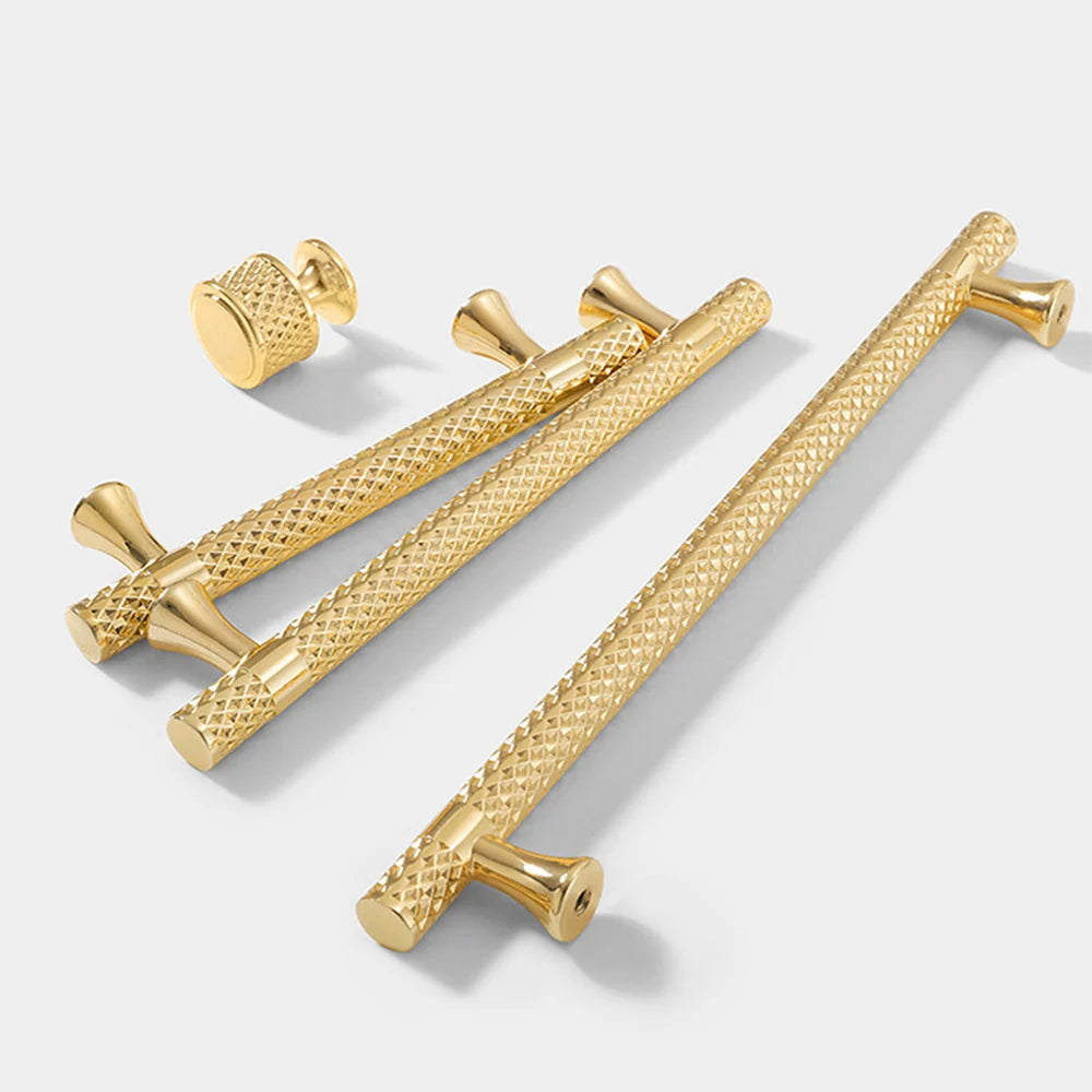 Gold Diamond Design Cupboard Cabinet T-Bar Pull Handles