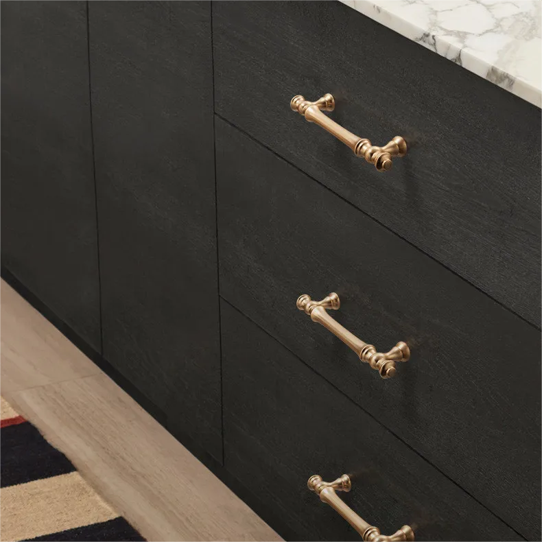 Gold Aluminium Bar Cabinet Door Drawer Handles For Kitchen