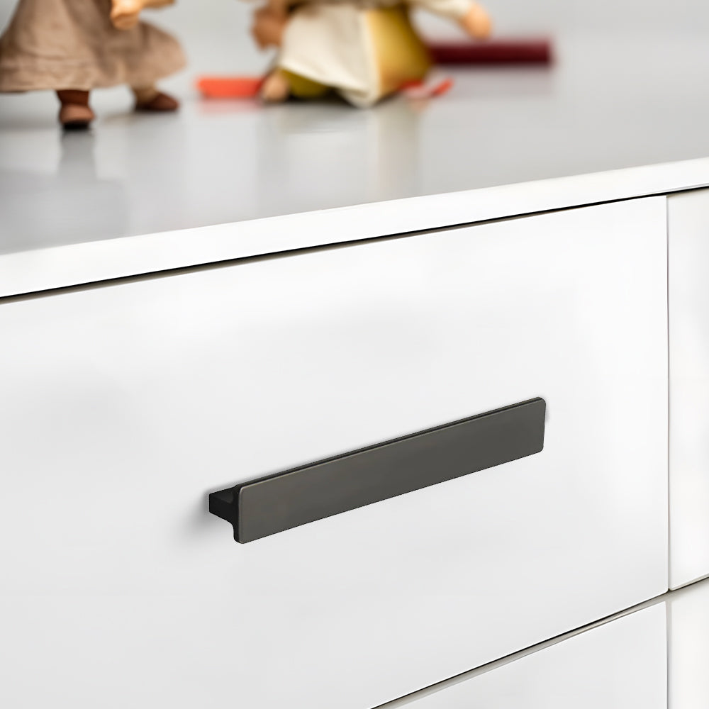 Matte Black Rectangle Shape Kitchen Cabinet Drawer Handles