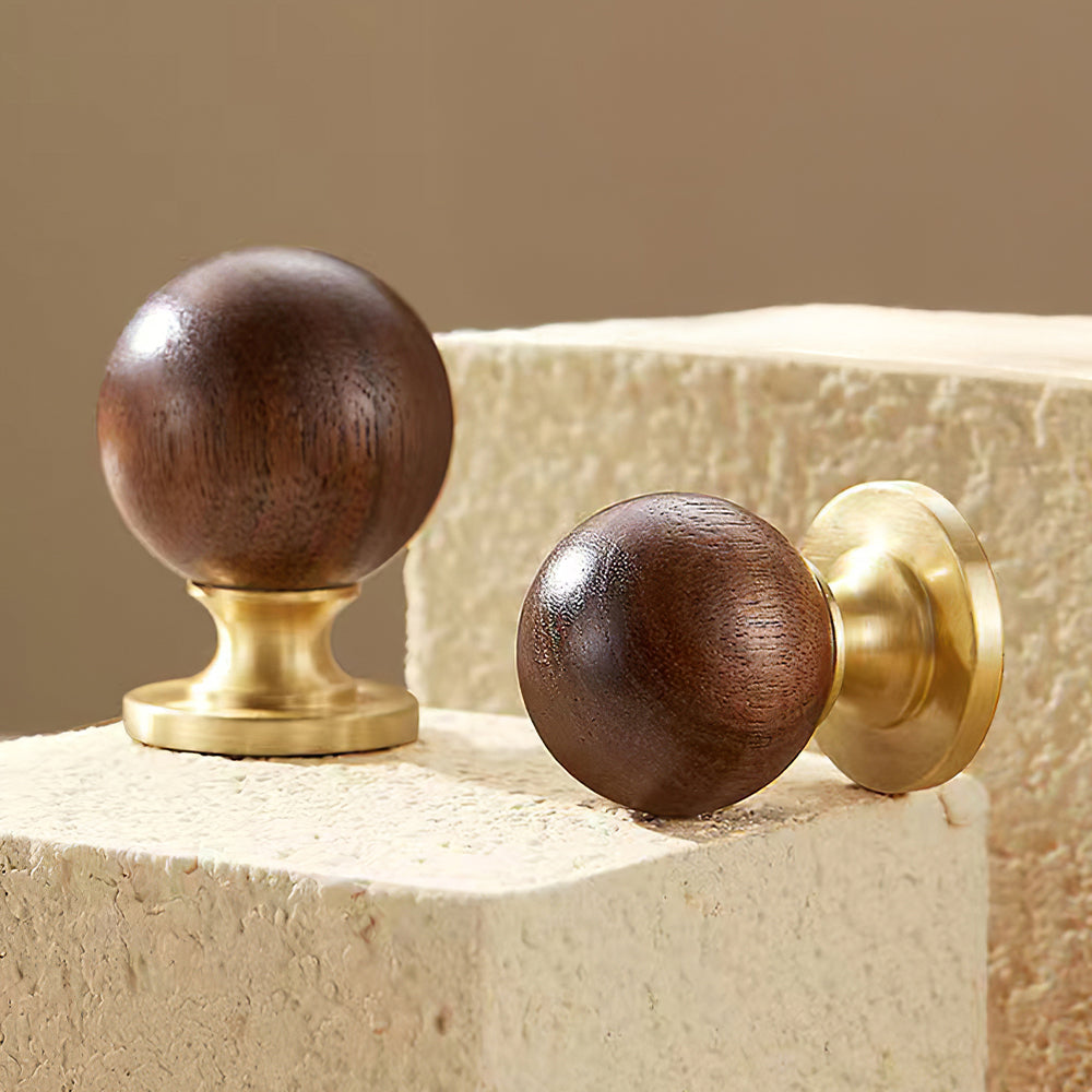 Vintage Solid Walnut Cabinet Knobs