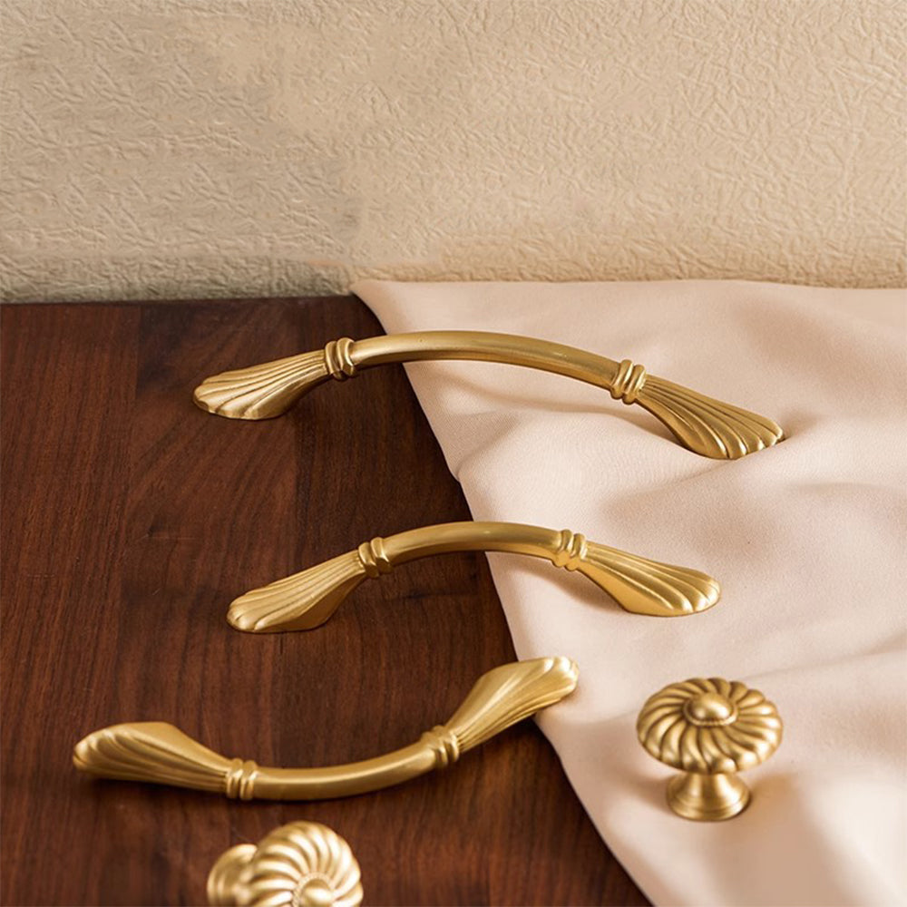 Elegant Shell Shape Brass Dresser Handles