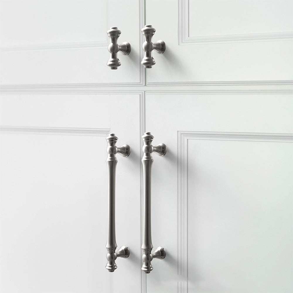 Silver Polished Bar Cabinet Drawer Pull Handles For Kitchen