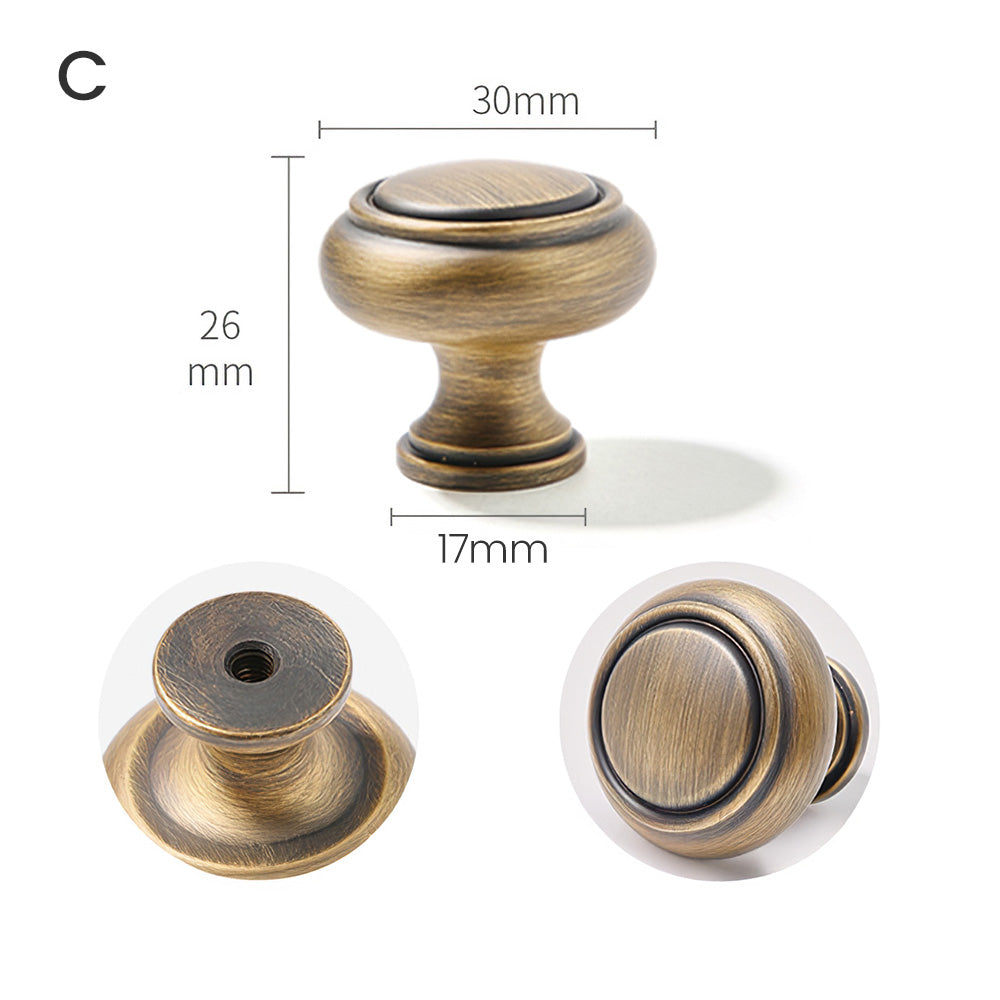 Vintage Bronze Solid Brass Cabinet Knobs with Backplate