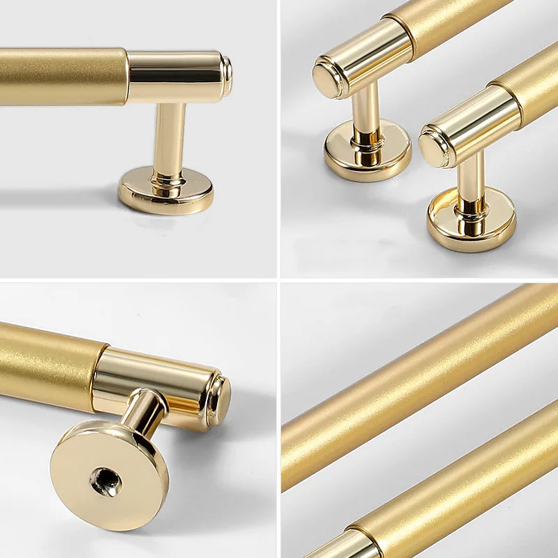 Gold Satin Finish Cupboard Door Cabinet Bar Handles Pulls