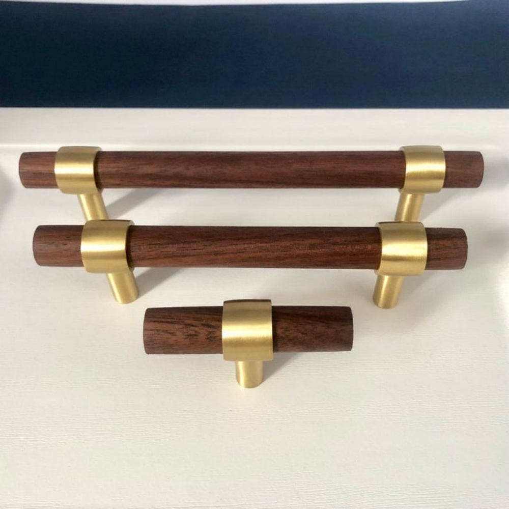 Vintage Wooden Brass Kitchen Cabinet Pulls And Handles