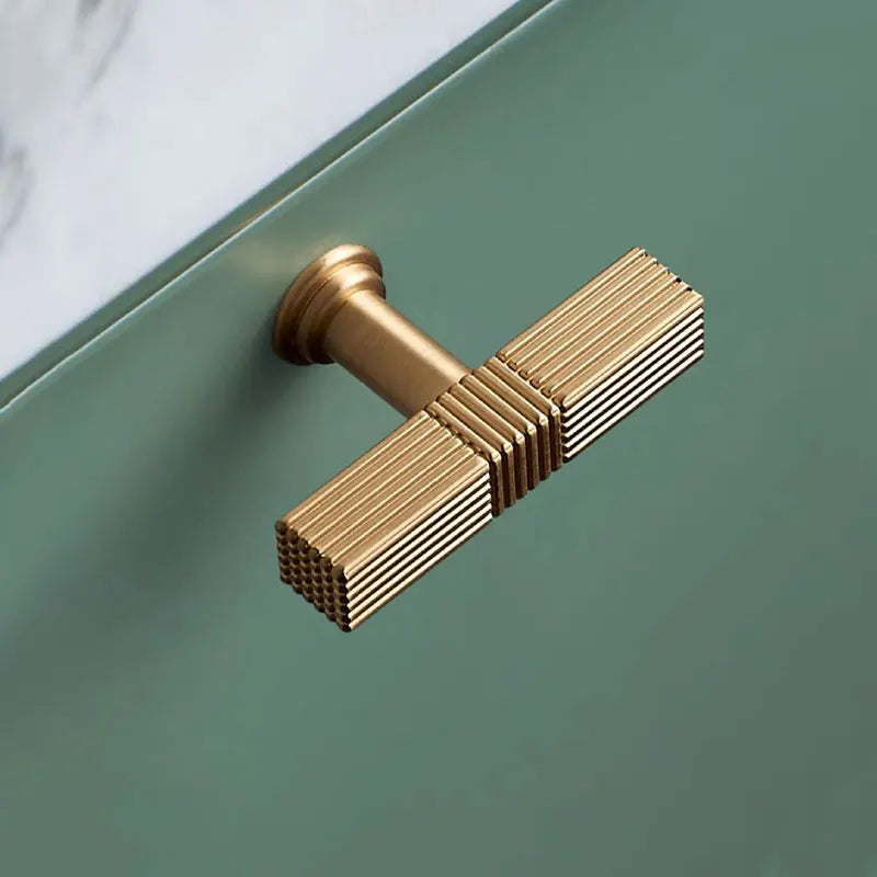 Gold Stain Finish Knurled Design Kitchen Cabinet Bar Pull Handles
